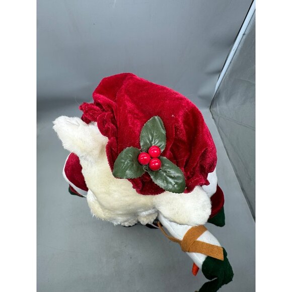 Vintage Great Gifts Christmas Teddy Bear In Red Velvet Outfit READ - Picture 6 of 8